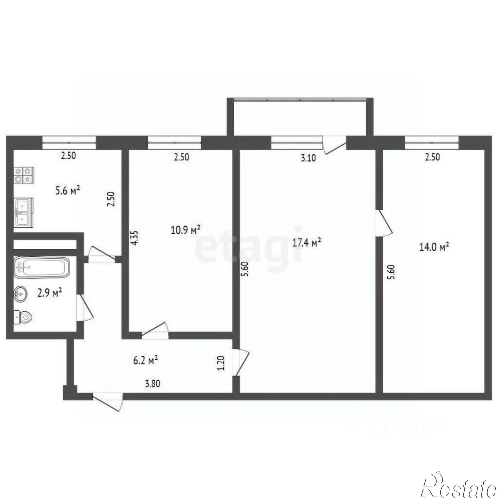 Купить квартиру за 3 150 000 рублей на городской округ Орёл, Орёл