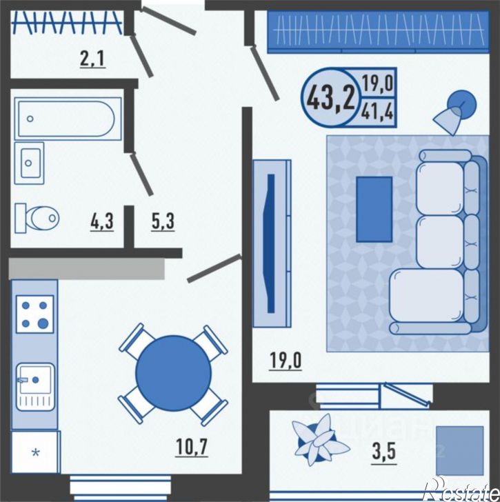 1-комн квартира в новом доме ул Николая Сенина, 9 1,  д. 9 1,  к. 1