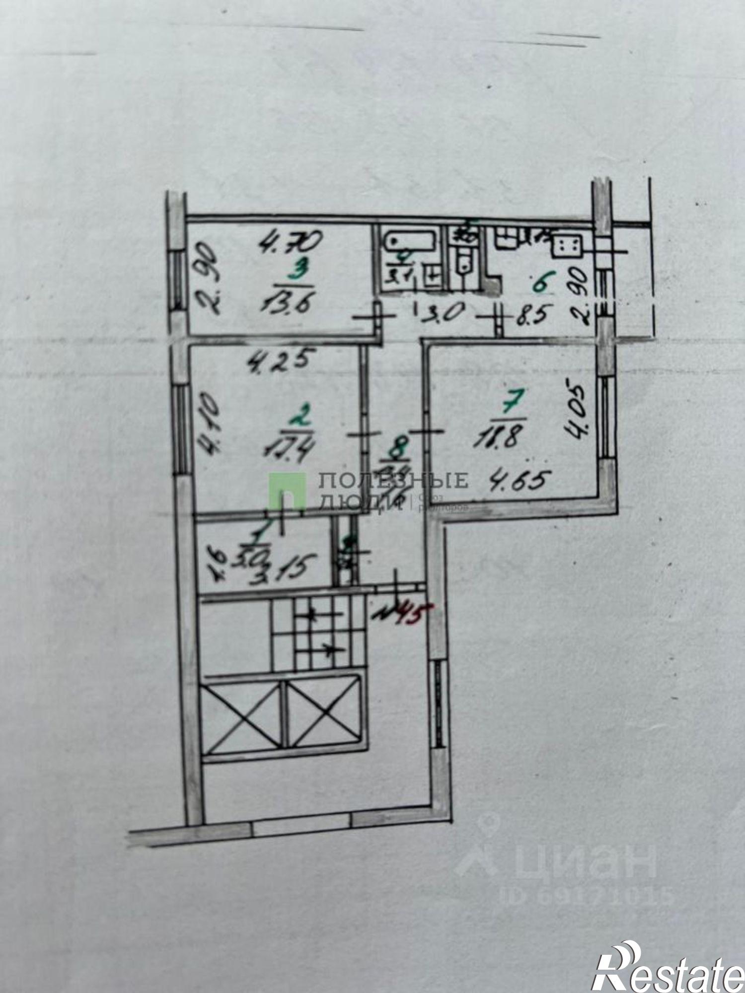 Купить квартиру за 5 700 000 рублей на Мценск г., Машиностроителей ул., д.12