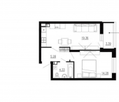 1-комн, 45 кв м, этаж 20/24 улица Ломоносова, 8