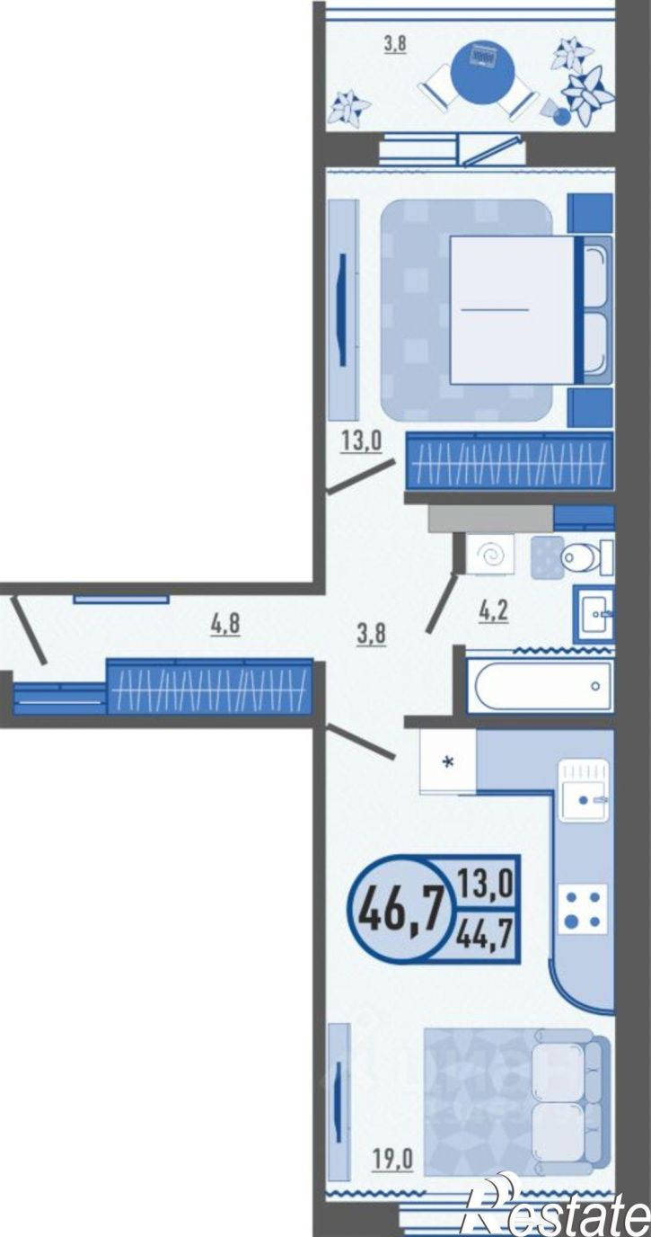 1-комн квартира в новом доме Раздольная улица, 11А,  д. 11А
