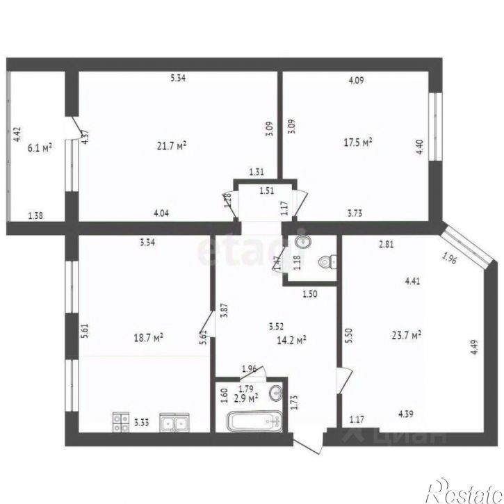 3-комн квартира улица Достоевского, 5,  д. 5