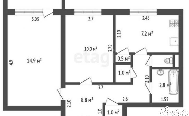 2-комн квартира Мелиораторов пер, 15,  д. 15