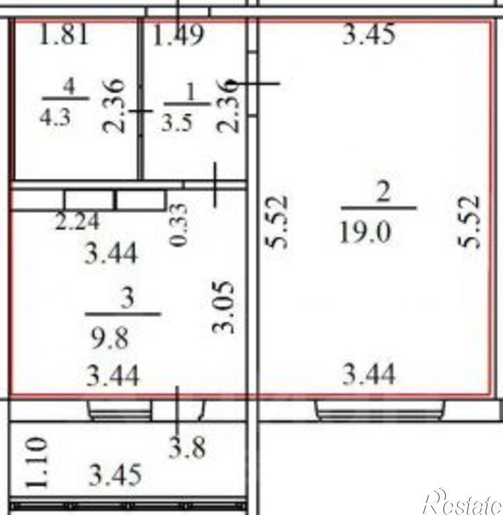 1-комн квартира Черепичная улица, 22 к3,  д. 22 к3