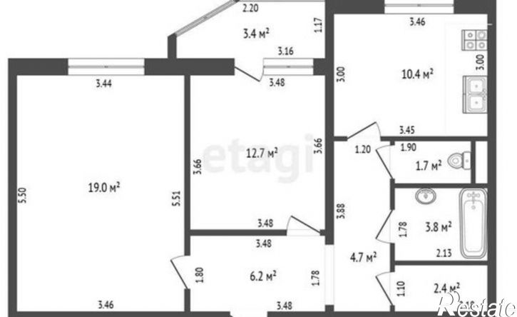 2-комн квартира Орёл, бульвар Молодёжи, 4