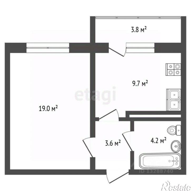 1-комн квартира