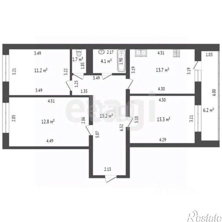3-комн квартира Лесная ал, 1 1,  д. 1 1,  к. 1