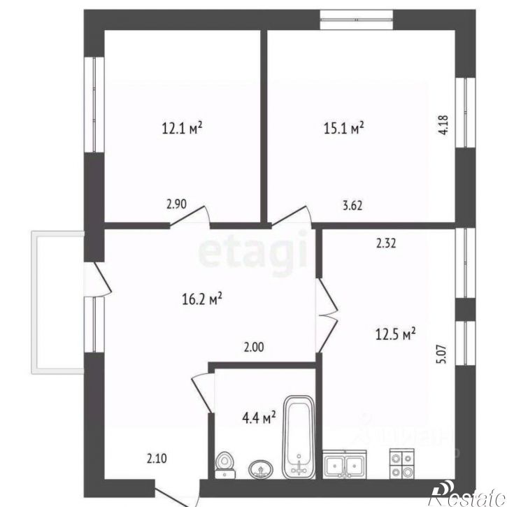 2-комн квартира
