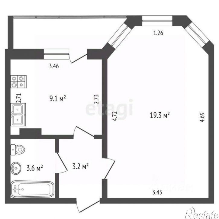 1-комн квартира ул Картукова, 11,  д. 11