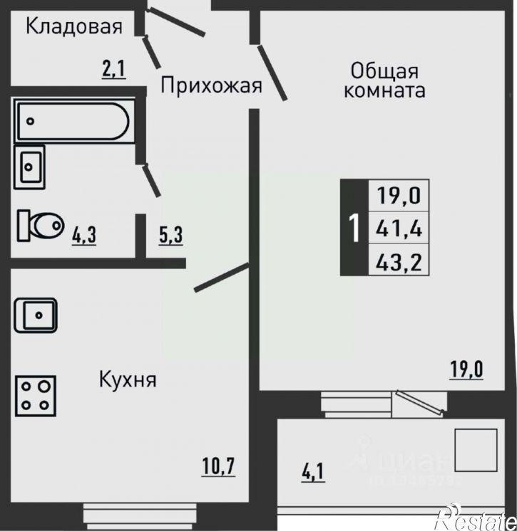 1-комн квартира в новом доме ул Садовая, 2 2,  д. 2 2,  к. 2