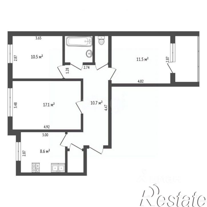 3-комн квартира Советская улица, 30,  д. 30