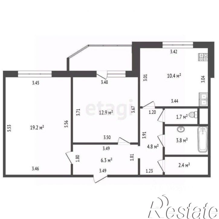 2-комн квартира Орёлстроевская улица, 1,  д. 1